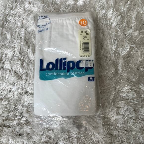 Vanity Fair New White Granny Brief Panties Sz 10 Lollipop Set of three - Picture 1 of 2